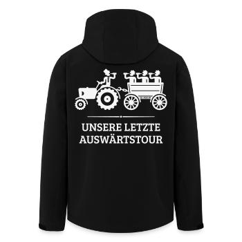 Unsere Letzte Auswärtstour Mit Trecker (JGA / W) - Recycelte Männer Softshell-Jacke von Stanley/Stella - Schwarz - Hinten - AI Model Male 185 light (185cm)