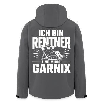 Ich bin Rentner - Recycelte Männer Softshell-Jacke von Stanley/Stella - Schwarz - Hinten - AI Model Male 185 light (185cm)