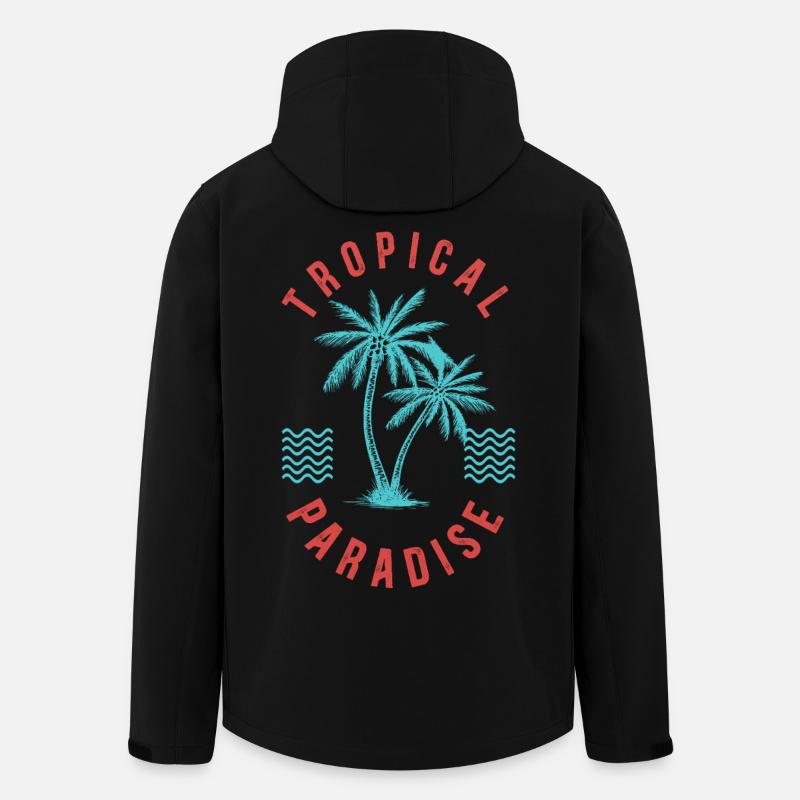 Tropical Paradise Retro Palm Abzeichen - Recycelte Männer Softshell-Jacke von Stanley/Stella - Schwarz