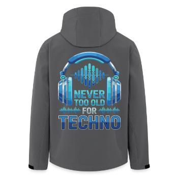Never Too Old For Techno DJ Musik - Recycelte Männer Softshell-Jacke von Stanley/Stella - Schwarz - Hinten - AI Model Male 185 light (185cm)