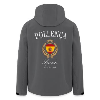 Pollença Mallorca Spanien Wappen – Reise Souvenir - Recycelte Männer Softshell-Jacke von Stanley/Stella - Anthrazit - Hinten - AI Model Male 185 light (185cm)