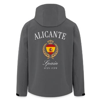 Couronne d’armoiries d’Alicante, Espagne – Souvenir de voyage - Veste softshell homme en polyester recyclé Stanley/Stella - charbon - Dos - AI Model Male 185 light (185cm)