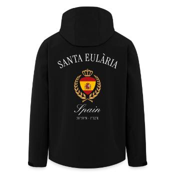 Santa Eulària Ibiza Spanien – Reise Souvenir - Recycelte Männer Softshell-Jacke von Stanley/Stella - Schwarz - Hinten - AI Model Male 185 light (185cm)