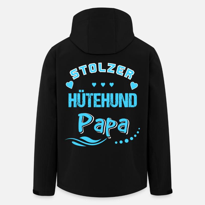 Stolzer Hütehund Papa - Recycelte Männer Softshell-Jacke von Stanley/Stella - Schwarz