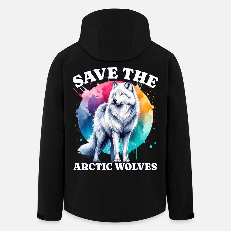 Polarwolf Save Arctic Wolf - Recycelte Männer Softshell-Jacke von Stanley/Stella - Schwarz
