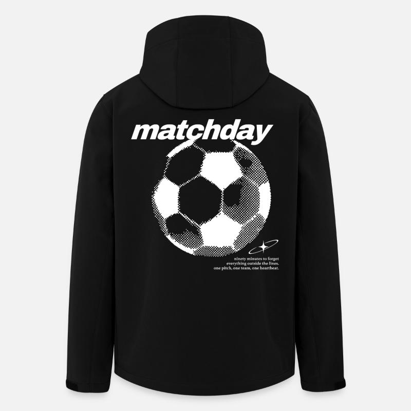 Football de jour de match - Veste softshell homme en polyester recyclé Stanley/Stella - noir