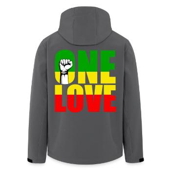 Reggae - Men’s Recycled Softshell Jacket by Stanley/Stella - black - Back - AI Model Male 185 light (185cm)