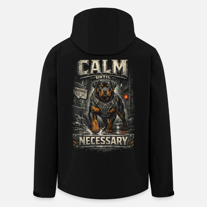 Rottweiler Hund Calm Until Necessary - Recycelte Männer Softshell-Jacke von Stanley/Stella - Schwarz