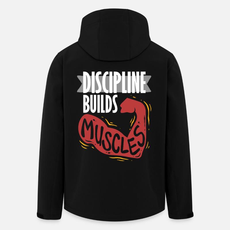 Fitnesstrainer Discipline Builds Muscles - Recycelte Männer Softshell-Jacke von Stanley/Stella - Schwarz