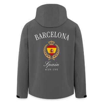 Barcelona Spanien Wappen Krone – Reise Souvenir - Recycelte Männer Softshell-Jacke von Stanley/Stella - Schwarz - Hinten - AI Model Male 185 light (185cm)