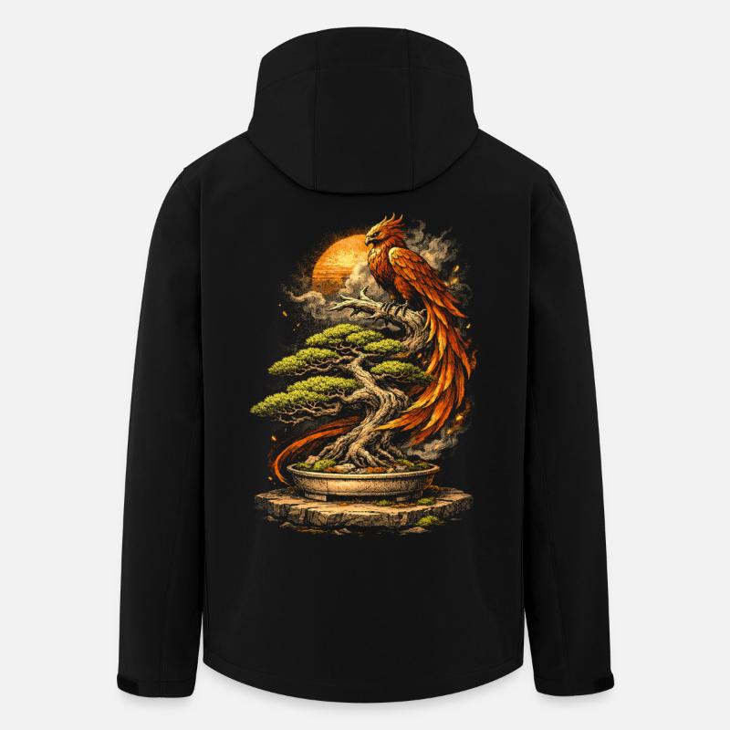Bonsai tree with phoenix - Men’s Recycled Softshell Jacket by Stanley/Stella - black
