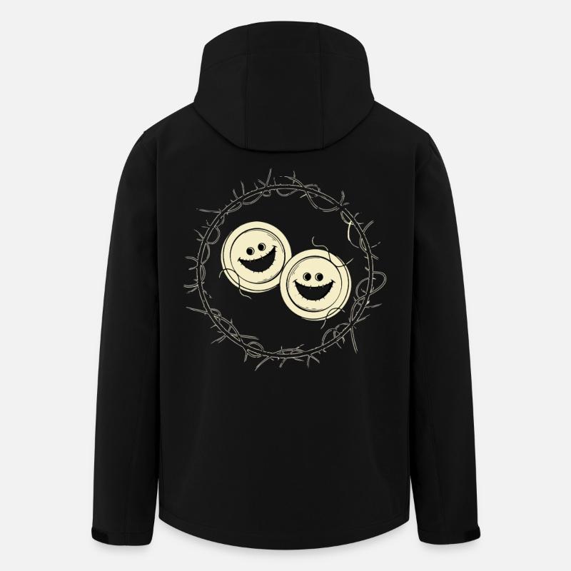 Grusel Knöpfe - Recycelte Männer Softshell-Jacke von Stanley/Stella - Schwarz