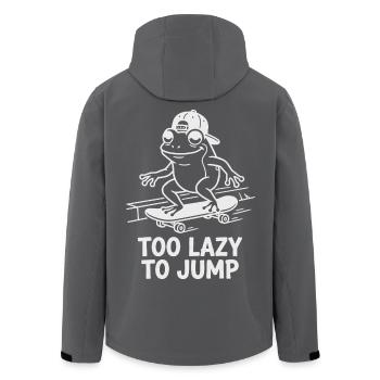 Too Lazy to Jump Lustiger Frosch Chillout - Recycelte Männer Softshell-Jacke von Stanley/Stella - Schwarz - Hinten - AI Model Male 185 light (185cm)
