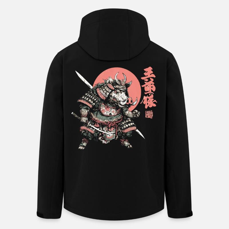 Boar Samurai under Crimson Sun - Men’s Recycled Softshell Jacket by Stanley/Stella - black