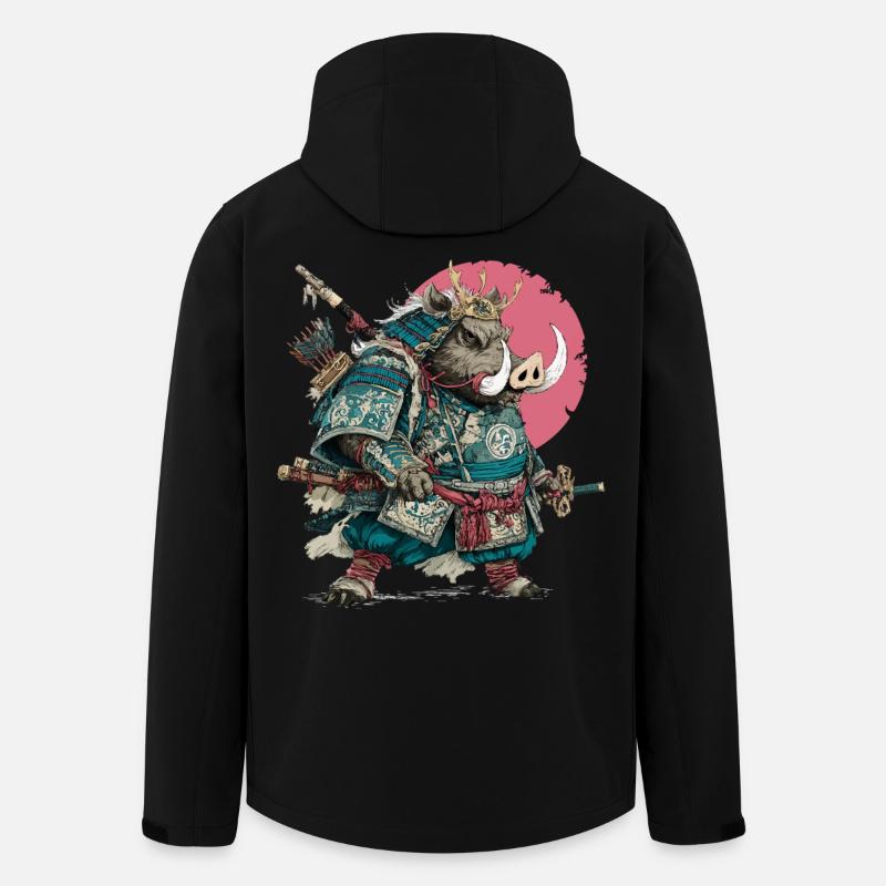 Samouraï sanglier en armure turcelle - Veste softshell homme en polyester recyclé Stanley/Stella - noir