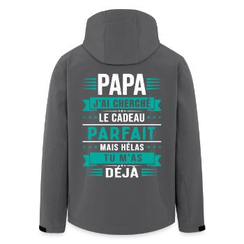 Papa, ich habe nach dem perfekten Geschenk gesucht – Humor - Recycelte Männer Softshell-Jacke von Stanley/Stella - Schwarz - Hinten - AI Model Male 185 light (185cm)