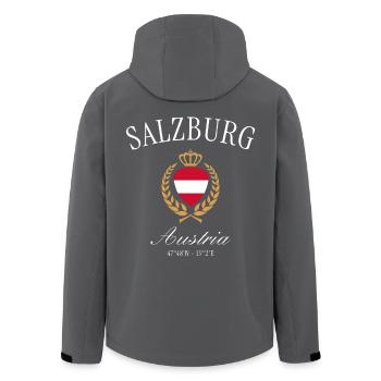 Couronne d’armoiries de Salzbourg Autriche – Souvenir de voyage - Veste softshell homme en polyester recyclé Stanley/Stella - noir - Dos - AI Model Male 185 light (185cm)