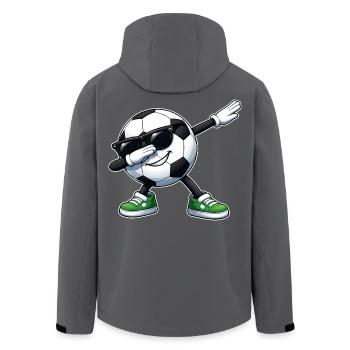 dabbing football - Men’s Recycled Softshell Jacket by Stanley/Stella - black - Back - AI Model Male 185 light (185cm)