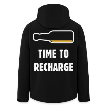 Temps de recharge (Bière / Bière / NEG 2C) - Veste softshell homme en polyester recyclé Stanley/Stella - noir - Dos - AI Model Male 185 light (185cm)