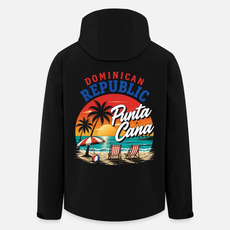 Punta Cana Sunset Beach Art - Men’s Recycled Softshell Jacket by Stanley/Stella - black