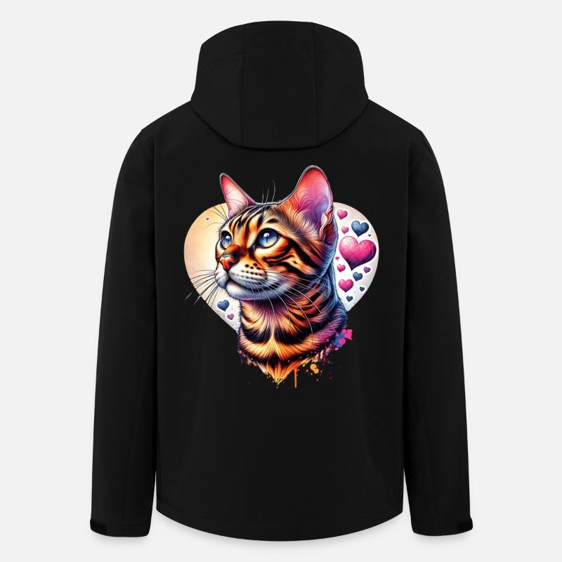 Chat léopard - Veste softshell homme en polyester recyclé Stanley/Stella - noir