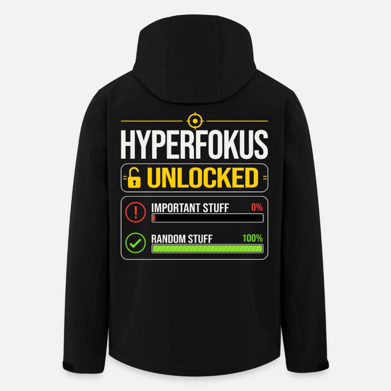 Hyperfocus Unlocked Gaming ADHD - Men’s Recycled Softshell Jacket by Stanley/Stella - black