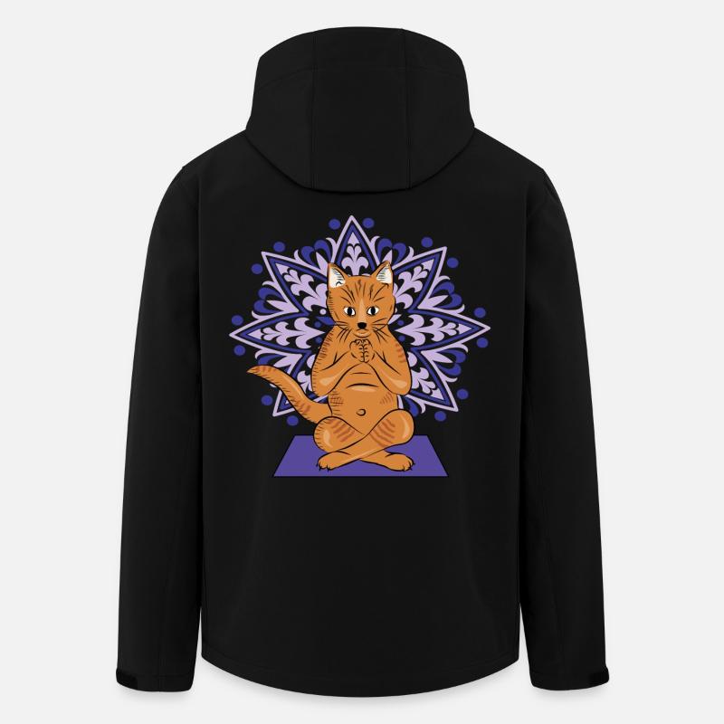 Meditative Katzen-Mandala - Recycelte Männer Softshell-Jacke von Stanley/Stella - Schwarz