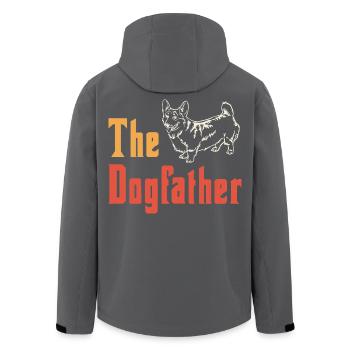 Le Corgi du Père Chien – Amoureux des chiens drôles - Veste softshell homme en polyester recyclé Stanley/Stella - noir - Dos - AI Model Male 185 light (185cm)