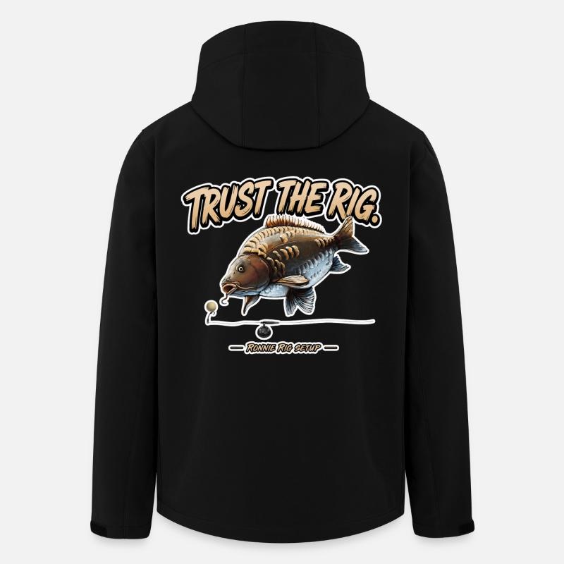 Trust The Rig Karpfenfischen Ronnie Rig - Recycelte Männer Softshell-Jacke von Stanley/Stella - Schwarz