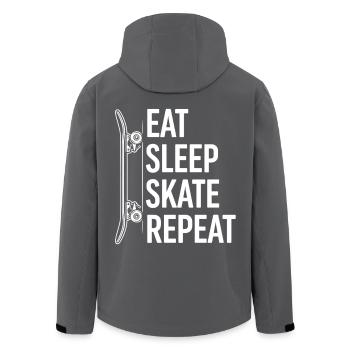 Eat Sleep Skate Repeat | Skateboard - Men’s Recycled Softshell Jacket by Stanley/Stella - black - Back - AI Model Male 185 light (185cm)