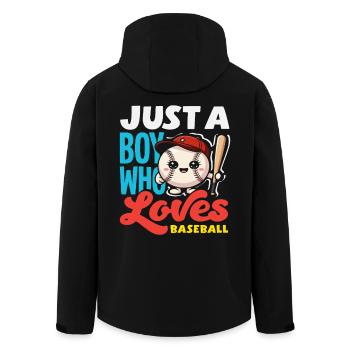 Just a Boy Who Loves Baseball Child - Men’s Recycled Softshell Jacket by Stanley/Stella - black - Back - AI Model Male 185 light (185cm)