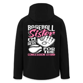 Baseball Sister Only Here for the Snack - Men’s Recycled Softshell Jacket by Stanley/Stella - black - Back - AI Model Male 185 light (185cm)