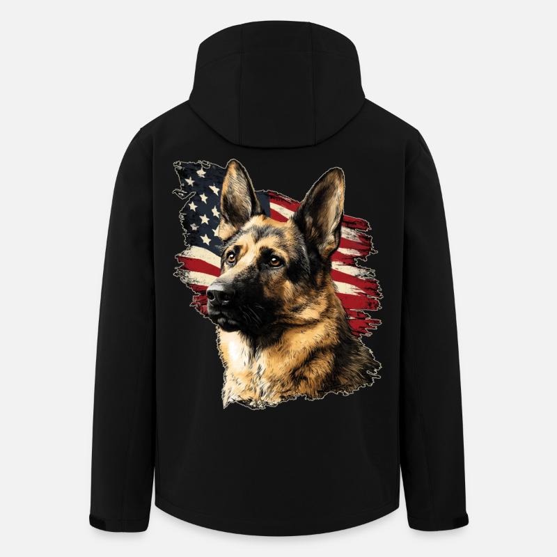 Schäferhund USA - Recycelte Männer Softshell-Jacke von Stanley/Stella - Schwarz