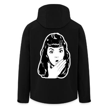 Surprised Pop Portrait - Men’s Recycled Softshell Jacket by Stanley/Stella - black - Back - AI Model Male 185 light (185cm)