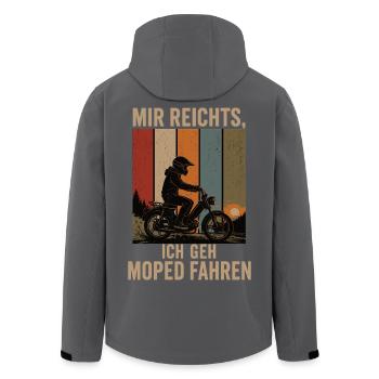 Mir reichts Ich geh Moped fahren Retro Moped - Recycelte Männer Softshell-Jacke von Stanley/Stella - Schwarz - Hinten - AI Model Male 185 light (185cm)