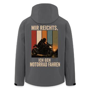 Mir reichts Ich geh Motorrad fahren Biker Shirt - Recycelte Männer Softshell-Jacke von Stanley/Stella - Schwarz - Hinten - AI Model Male 185 light (185cm)