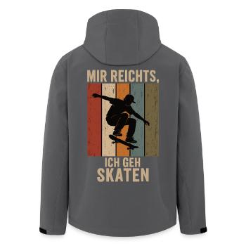 Mir reichts Ich geh skaten Retro Skater Shirt - Recycelte Männer Softshell-Jacke von Stanley/Stella - Schwarz - Hinten - AI Model Male 185 light (185cm)