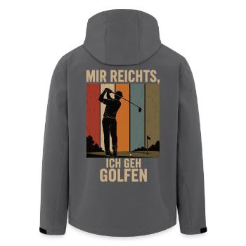 I've Had Enough I'm Going Golfing Retro Golfer Shirt - Men’s Recycled Softshell Jacket by Stanley/Stella - black - Back - AI Model Male 185 light (185cm)