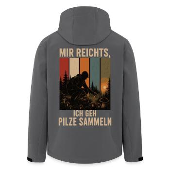 Mir reichts Ich geh Pilze sammeln Pilzsammler - Recycelte Männer Softshell-Jacke von Stanley/Stella - Schwarz - Hinten - AI Model Male 185 light (185cm)