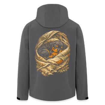 Rottweiler puppy dog - Men’s Recycled Softshell Jacket by Stanley/Stella - black - Back - AI Model Male 185 light (185cm)