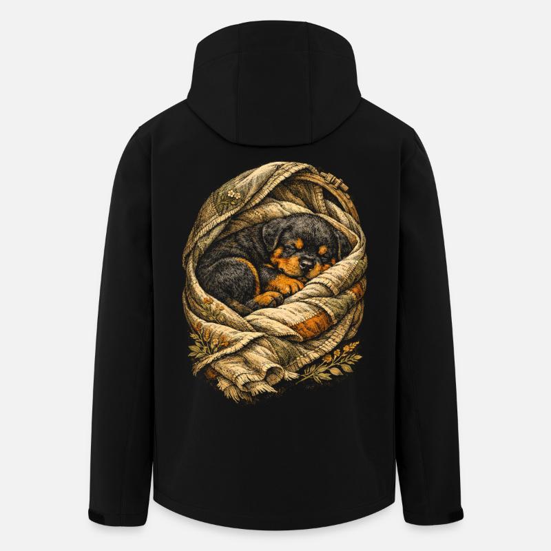 Rottweiler Welpe Hund - Recycelte Männer Softshell-Jacke von Stanley/Stella - Schwarz