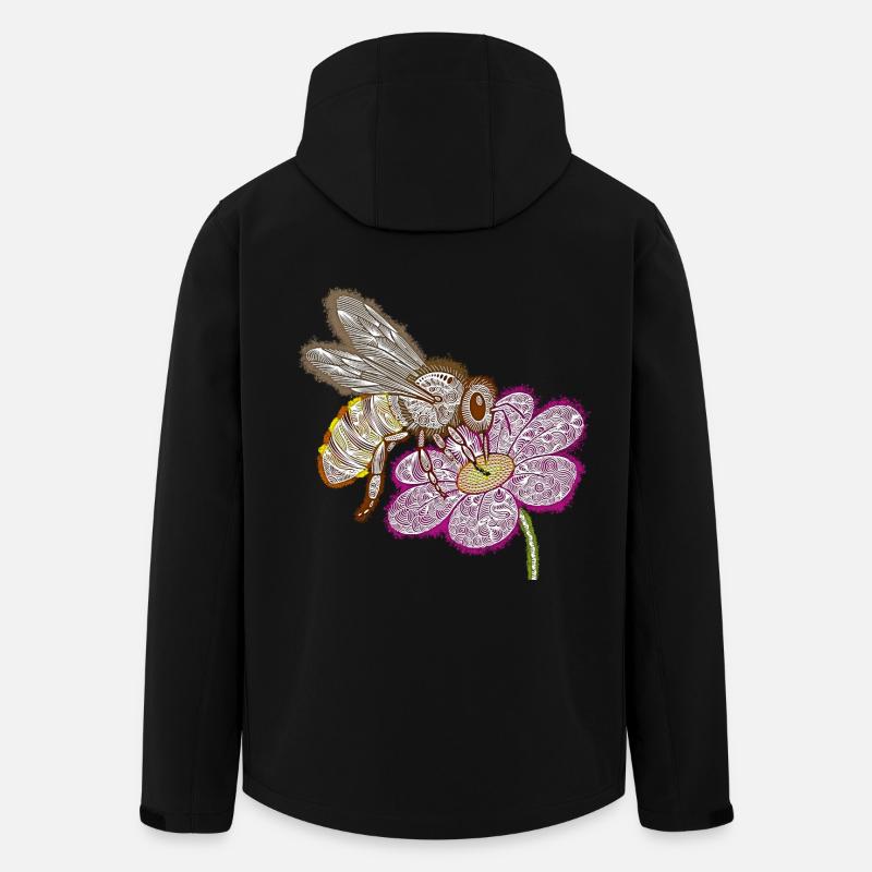 Zentangle Bee - Men’s Recycled Softshell Jacket by Stanley/Stella - black