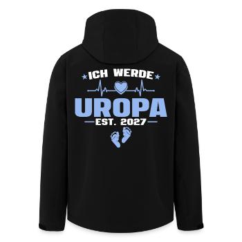 Ich werde Uropa 2027 - Baby Ankündigung Geschenk - Recycelte Männer Softshell-Jacke von Stanley/Stella - Schwarz - Hinten - AI Model Male 185 light (185cm)