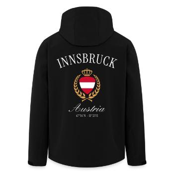 Innsbruck Österreich Wappen Krone – Reise Souvenir - Recycelte Männer Softshell-Jacke von Stanley/Stella - Schwarz - Hinten - AI Model Male 185 light (185cm)