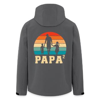 Vater mit Tochter und Sohn papa und tochter sohn - Recycelte Männer Softshell-Jacke von Stanley/Stella - Schwarz - Hinten - AI Model Male 185 light (185cm)