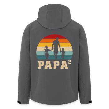Vater und Tochter – Vater und Sohn – Papa, Sohn und Tochter - Recycelte Männer Softshell-Jacke von Stanley/Stella - Schwarz - Hinten - AI Model Male 185 light (185cm)