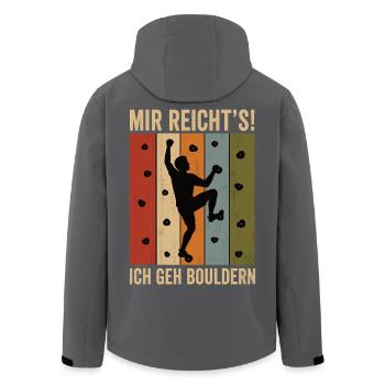 Mir reicht's Ich geh bouldern Retro Boulder Shirt - Recycelte Männer Softshell-Jacke von Stanley/Stella - Schwarz - Hinten - AI Model Male 185 light (185cm)