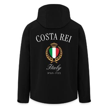 Costa Rei Italien Wappen Krone – Reise Souvenir - Recycelte Männer Softshell-Jacke von Stanley/Stella - Schwarz - Hinten - AI Model Male 185 light (185cm)