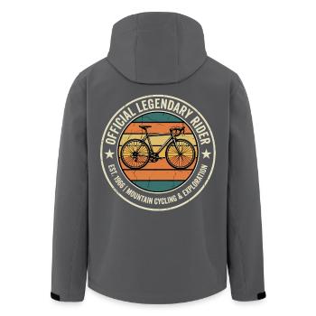 Vélo de route vintage 1966 Vélo de montagne - Veste softshell homme en polyester recyclé Stanley/Stella - noir - Dos - AI Model Male 185 light (185cm)
