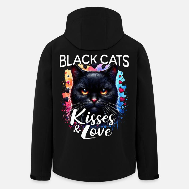 Schwarze Katze Liebe - Recycelte Männer Softshell-Jacke von Stanley/Stella - Schwarz
